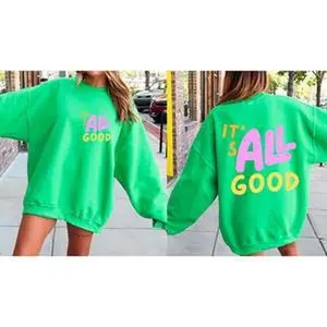 It'sAllGood, Colorful, Retro Sweatshirt, Women's Crew Neck