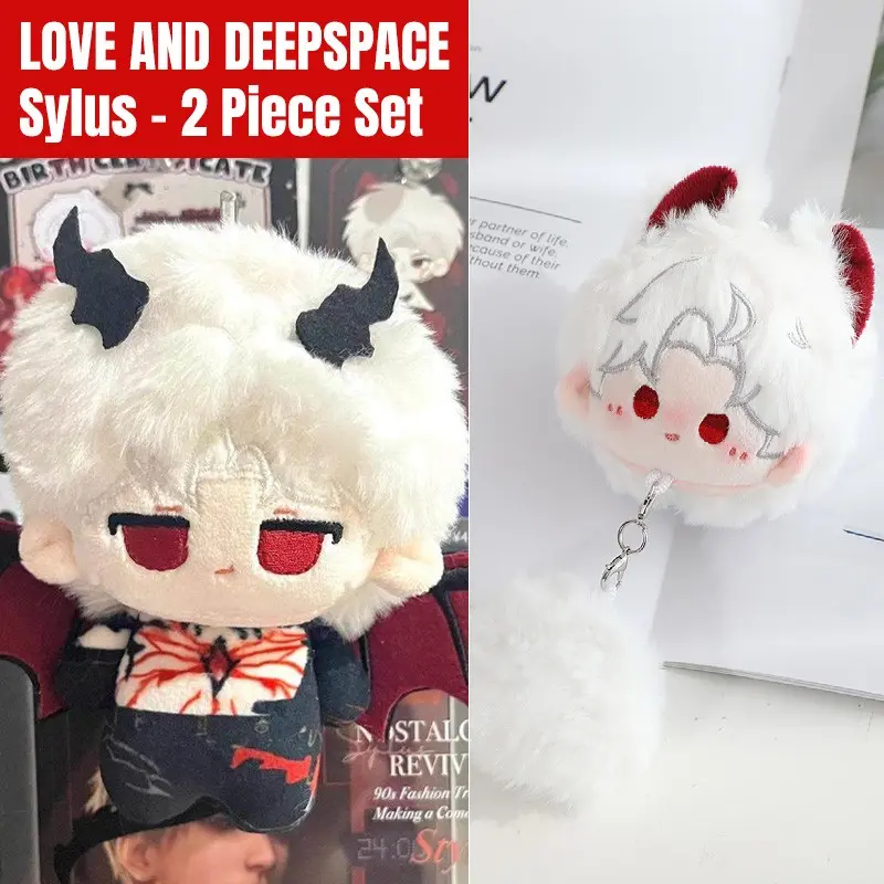 2count, 2026 New Love and Deepspace 10cm/3.93in kawaii Sylus anime plushie set, Cute stuffies, Contains a plush doll and plush tail keychain, Cute shape, Bag pendant, Room decoration, Anime collectible, Companion toy, Birthday gift
