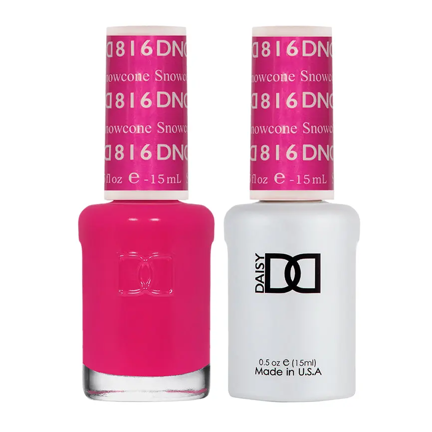 DAISY DND Duo Set with UV Gel Polish and Regular Nail Polish, Long-Lasting Manicure Lacquer, Color #816 Snowcone, Color Gel Polish