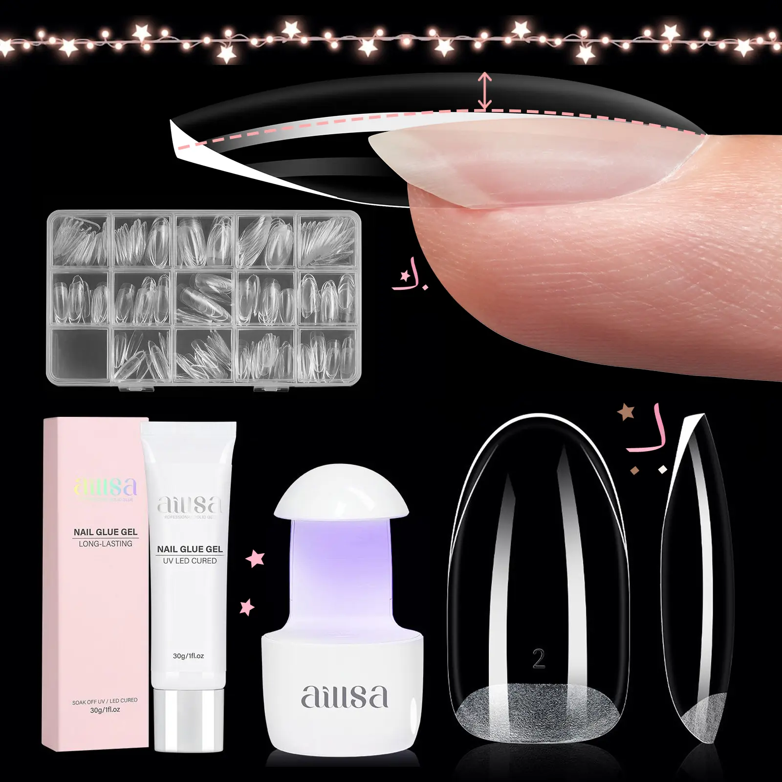 Pre-Built Apex M-Oval Nail Set (224pcs)