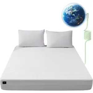 Grounding Sheets Queen,12% Pure Silver,Grounded Bed Sheet,Grounding Fitted Sheet with Deep Pockets,Improved Sleep,Earth Connecting Bedding (Beige,Queen)