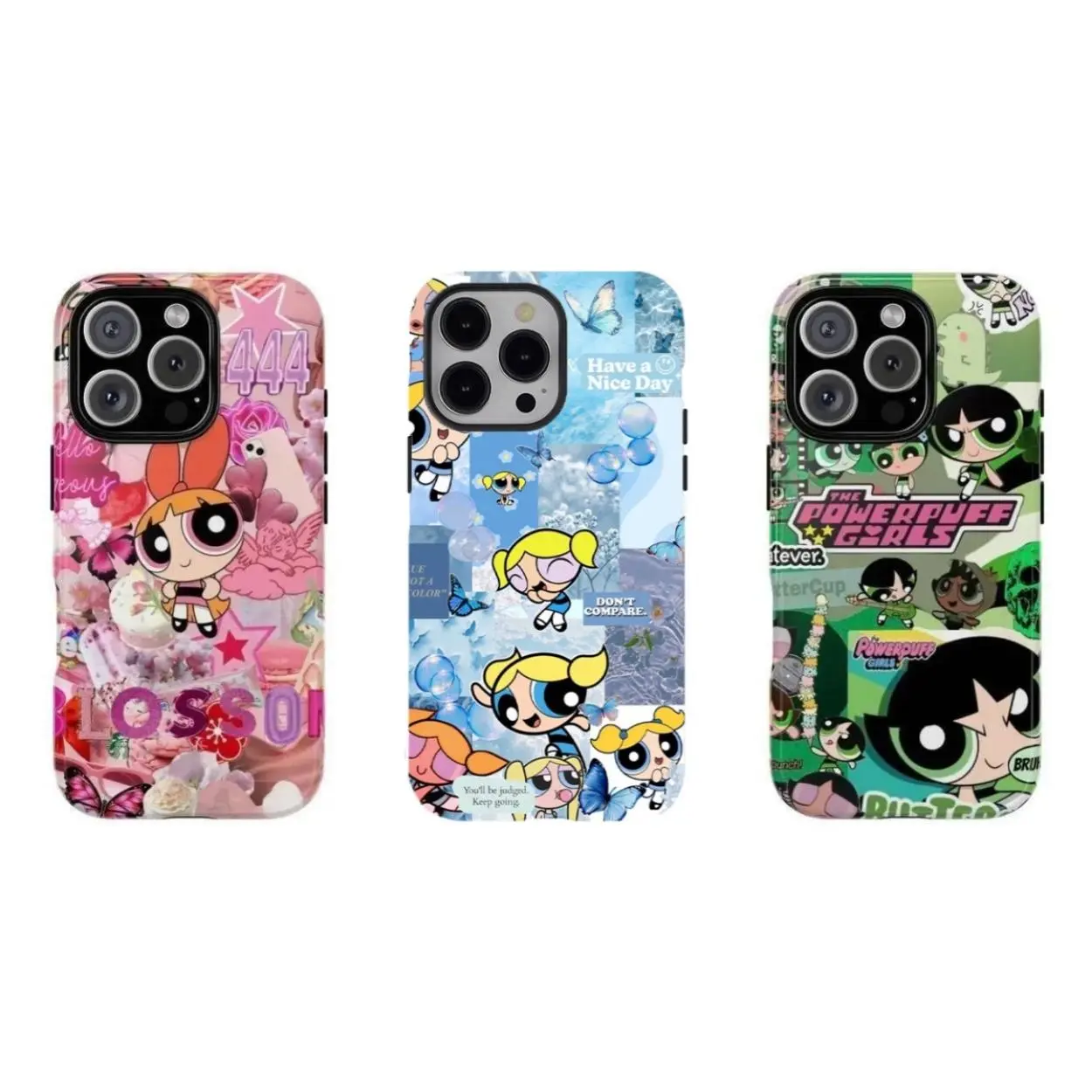 Trendy Cartoon Powerpuff Girls Bubble Gum Phone Case,for  iPhone17/16/15/14/13/12/11 Pro Max Plus for Samsung phones, ideal Gift  Choice for men and women. - TikTok Shop
