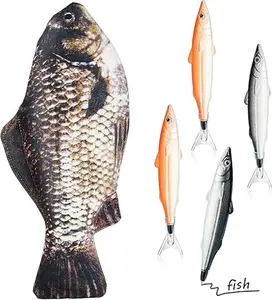 5-Pack Novelty Fish Shaped Pencil Cases with Foam Lining and Bonus Fish Pens Set - Creative Stationery Organizer for School and Office Supplies gift