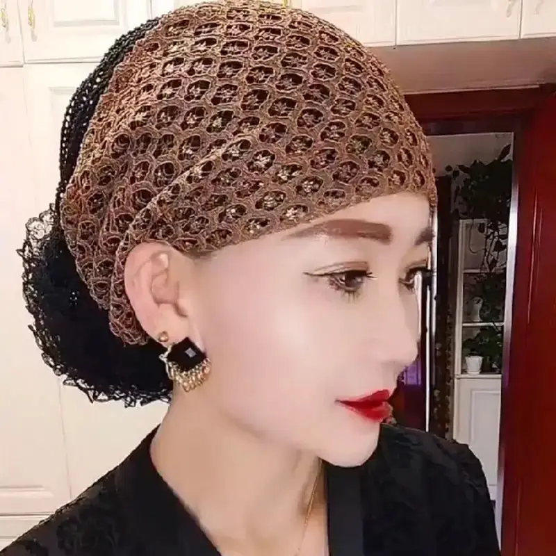 2025 Summer Fashion Turban Cap for Women Breathable Mesh Beanie Hat Muslim Under Scarf Cap Cancer Chemo Hat Hairloss Headdress