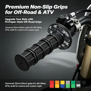 Premium Non-Slip Off-Road & ATV Grips - ProTaper Style 22mm/24mm Universal Handlebar Grips for Dirt Bikes, Motorcycles & Off-Road Riding