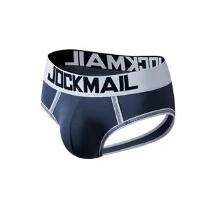 Men's Sexy Low Waist Briefs, Butt Reveal Open Crotch Underwear Undergarments Athleisure