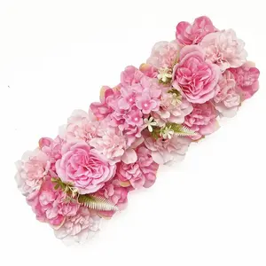 Artificial Flower Row Wall Panels Flower Arrangements Orchid Hydrangea Table Flower Banquet for DIY Wedding Party Ceremony Reception Backdrop Floral Decoration