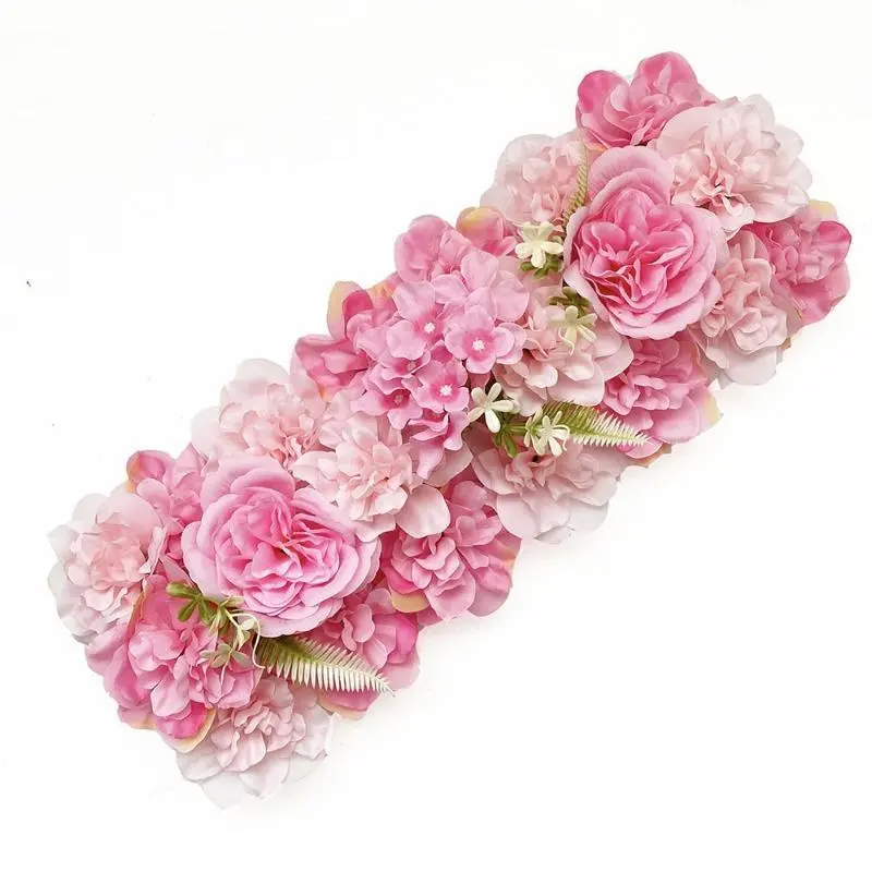 Artificial Flower Row Wall Panels Flower Arrangements Orchid Hydrangea Table Flower Banquet for DIY Wedding Party Ceremony Reception Backdrop Floral Decoration