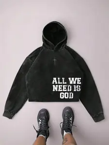 Men's Printed Hooded Short Sweatshirt, High Quality Pure Cotton Fabric, Casual Breathable Trendy Summer Streetwear with Design Pattern