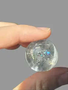RARE Enhydro Sphere Ball with Moving Bubble, Natural Water Inclusion Crystal, Collector Quartz