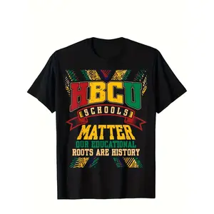 GGOR Men's HBCU Schools Matter T-Shirt - Retro HBCU Pride with HBCU Logos Suitable for African American Gift, Machine Washable Crew Neck Tee, Year-Round Comfort for Spirit Apparel, Alumni Events & Casual Wear