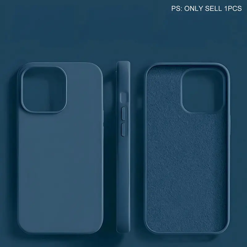 Minimalist Solid-Color Silicone Phone Case, 1 Count Shockproof Phone Protective Cover, Phone Accessory Compatible with iPhone 11/13/14/15/16/17 Pro Max Series, Shockproof Casing, Smartphone Casing