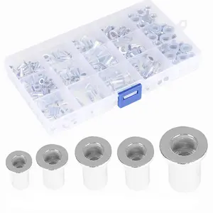 150 count Rivet Nuts SAE Rivet Nut Assortment Kit  Flat  Threaded Insert Nutserts