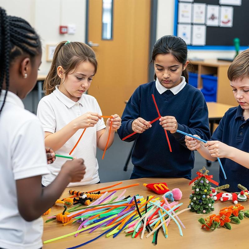 1500 count 30 Colors Quality Pipe Cleaners Bulk, Thick Pipe Cleaners Craft for DIY Craft Projects, Multicolored Limpia Pipas for Art Supplies & Materials, Rainbow Chenille Stems(12inch*6mm)