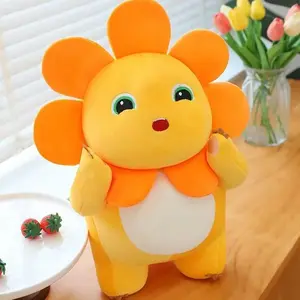 Cute Sunflower Nailong Plush Toy Cartoon Smile Dinosaur Silly Stuffed Anime Sofa Pillow Room Decor for Kids Birthday Gift