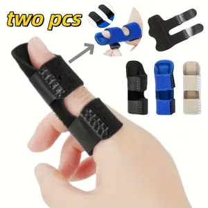 Pair of Finger Splints | Snug Fit with Built-in Aluminum Plate Support, Breathable Diving Fabric, Suitable for Sleep, Sports, Outdoor, and Basketball, Unisex, Polyester Fiber