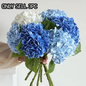 3pcs Artificial Hydrangea Flowers, Realistic Latex Texture, Large Size for Home Decor, Wedding Bouquets, Kitchen Table Centerpieces