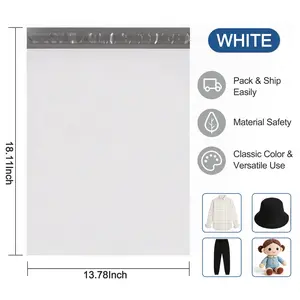 Poly Mailers 13" x 18", 30 Pcs White Waterproof and Tear-Proof Self Adhesive Shipping Bags, Mailing Bags for Clothing, Books, Accessories, Mailing Poly Bags for Small Business
