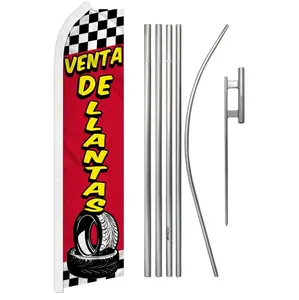 Super Flag & Pole Kit - Aluminum Pole, Steel Components, Polyester Flag, Wind-Resistant Design for Home, Festive Party Banner Backdrops