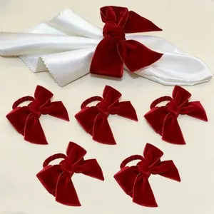 6pcs Butterfly Napkin Rings, Velvet Festival Napkin Clips, Elegant Wedding Tableware, Perfect for Parties and Gatherings