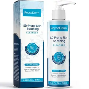 Roycederm Seborrheic Dermatitis Face & Body Wash – Gentle Foaming Daily Cleanser for SD-Prone, Psoriasis-Prone, Oily, Flaky & Redness-Prone Skin | Sulfate-Free, Fragrance-Free, Barrier-Supporting, 8.45 Fl Oz