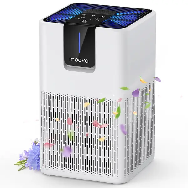 MOOKA Air Purifier for Home Large Room 1250 Ft² H13 HEPA with 3-Stage Filtration Aromatherapy & Quiet Sleep Mode for Bedroom Office Living Room - Household Appliances