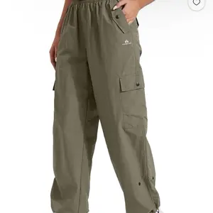 Camping Parachute Cargo Pants, High-Waisted Baggy Quick-Dry Pants with Multiple Pockets size small