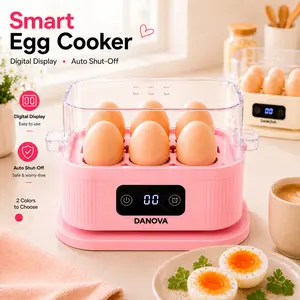 DANOVA Rapid Egg Cooker & Egg Boiler for 6 Eggs | Electric Egg Steamer with Digital Display, BPA-Free, Hard Boiled, Soft Boiled, Poached & Omelet Maker for Healthy Breakfasts