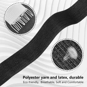 1 Inch 10 Yard Black & 10 Yard White Elastic Band for Sewing Ideal for Waistbands Pants Clothes Elastic Straps and Lace Front Wig Edge Bands