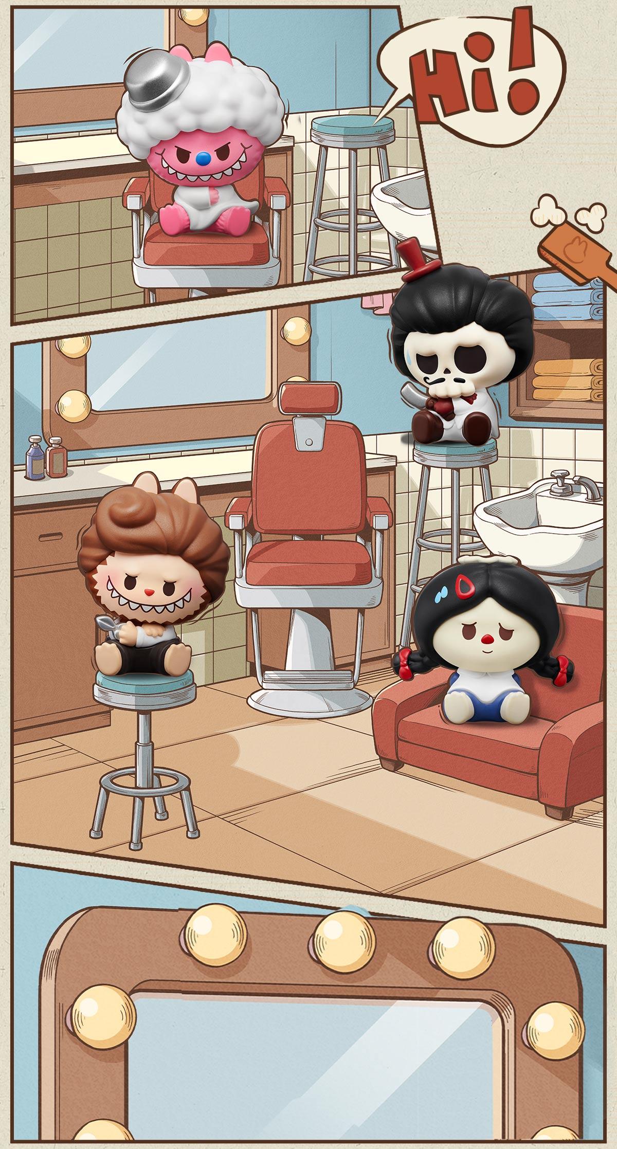 unboxing - POP MART POP BEAN THE MONSTERS Hair Salon Series Blind Box LABUBU Fun Toy