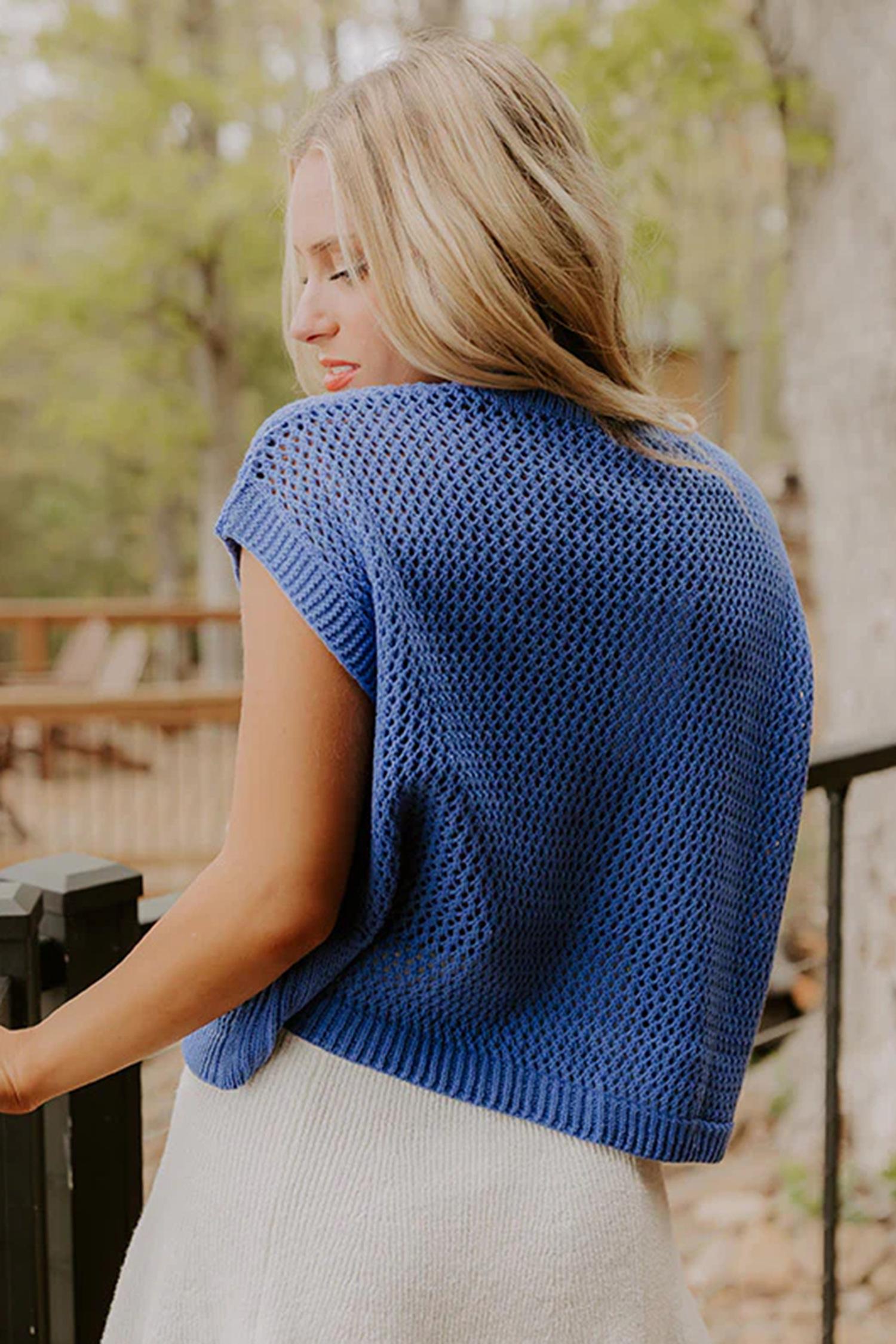 Mntaor Women's American Flag Graphic Relaxed Fit Short Sleeve Knit Sweater Top for Independence Day Festivals & Casual Streetwear Knitwear - Womenswear