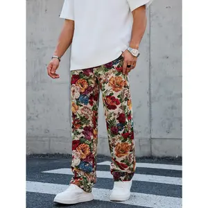 Vibrant Floral Tapestry Wide-Leg Pants | Multicolor Aesthetic Bottoms