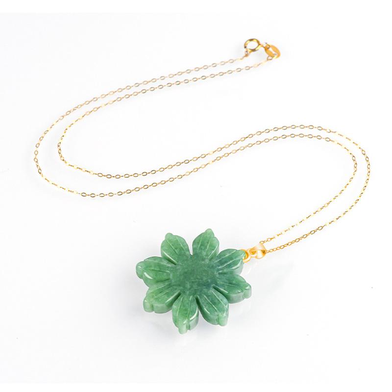 JADE MABUHAY SUN NECKLACE | 18K Gold Plated Premium Grade A Jade | Waterproof & Non Tarnish - Attracts prosperity and wealth