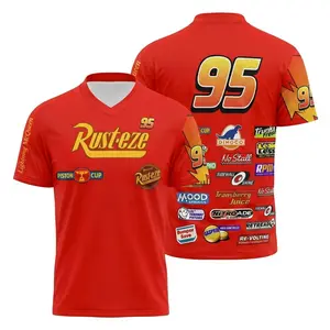 Lightning McQ Red Compression Jersey Shirt, Retro Racing 95 Compression Shirt, All Over Print Shirt