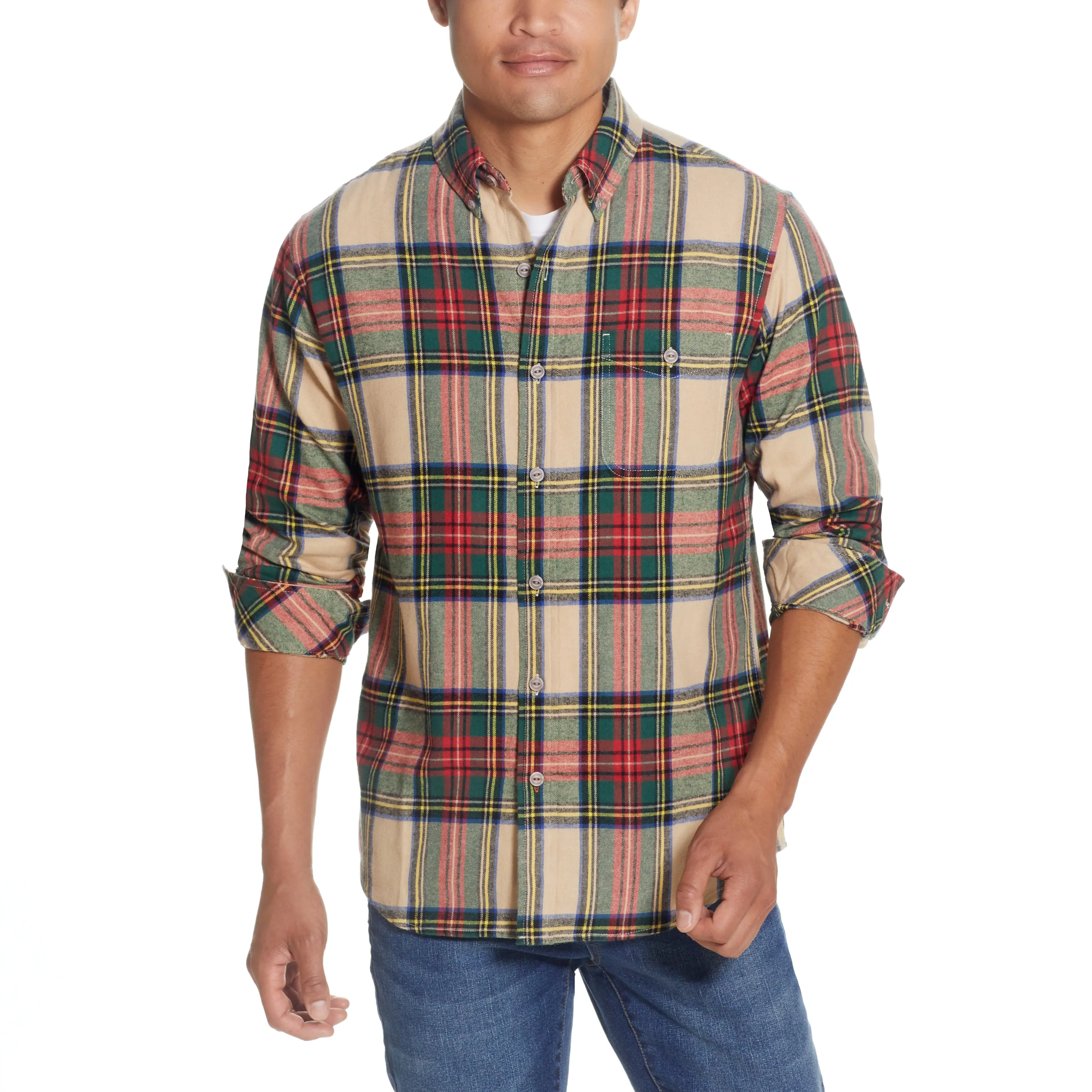 Antique Flannel Shirt in Beige