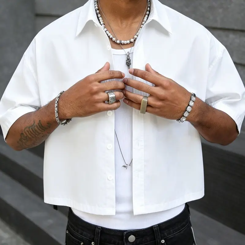 Men's Casual Shirt, Collared, Casual Commuter Style, Basic Solid Color, Unique Box Fit Short Sleeve, Lightweight Breathable Fabric, Casual Fit Comfy, Streetwear Layering Essential