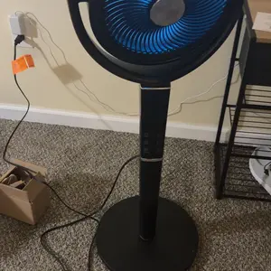 Bedroom Pedestal Fan, Quiet 20dB DC Air Circulator, 15 Speeds 5 Modes, 120° Oscillation, 12H Timer, 1050CFM Airflow, 37-45" Adjustable Height, LED Light, Standing Fan with Remote