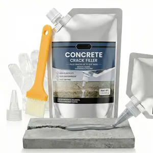 Concrete Crack Filler (1.1lb) - Self-Leveling Liquid Cement Sealant for Driveways, Garage Floors, Patios - , High Elasticity, Quick Drying - Gray