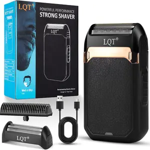 LQT Mini Foil Shaver, Portable Cordless Electric Shaver for Men, Equipped with a Set of Replacement Heads, USB-C Charging Cable, and Cleaning Brush, Suitable for Travel and Home use, Usb Rechargeable Shaver