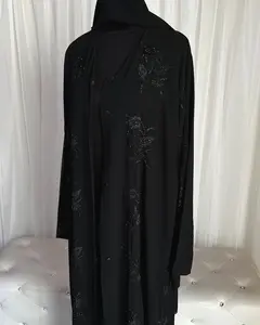 Rasha Embroidered Double Chiffon Open Abaya