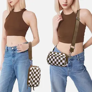 Nylon Wristlet Wallets For Women Nylon Quilted Wallet With 4 Zippers,Travel Credit Card,Holder Cell Phone Organizer Built-In Card Slots Wristlet Purse Built In Wallet, Two Adjustable Straps Crossbody bag shoulder fanny pack  multi-color selection pocket