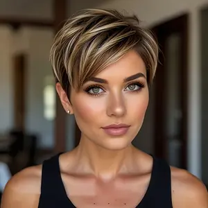 2026 New Wholesale [Elegant Pixie Cut Wig] Elegant Short Pixie Cut Wig for Women |   Glueless Machine-Made Remy Human Hair, Natural Look, Rose Net Cap - Everyday, Party, Costume - Suitable for All Light Beige Tones & Ethnicities - Salon-Quality Hairstyle,