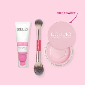 Pink Power Brightening Bundle | Pink Cream, Pink Powder, Double-Ended Brush
