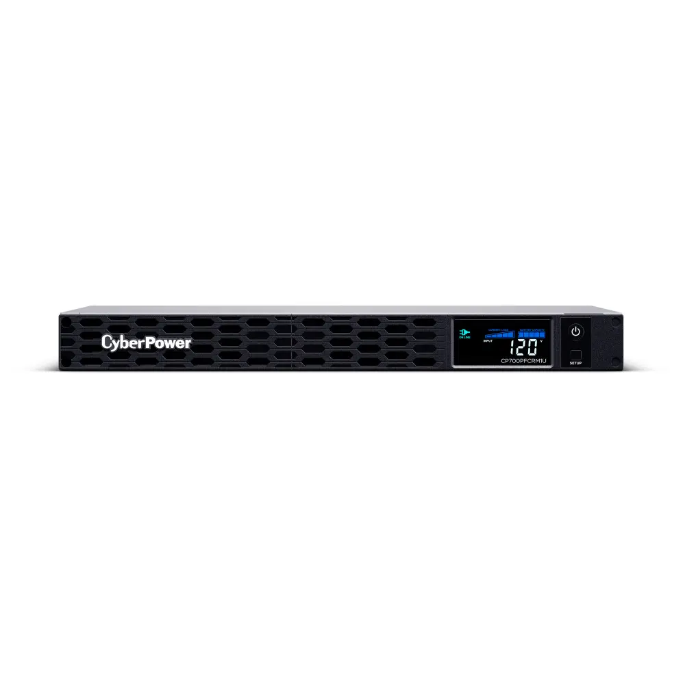 CyberPower CP700PFCRM1U PFC Sinewave UPS Battery Backup and Surge Protector, 700VA/400W, 6 Outlets, AVR, 1U Rackmount, UL Certified