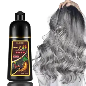 Silver Gray Hair Dye Shampoo, Natural Plant Shampoo Hair Dye, 3-in-1 Hair Color & Hair Care for Men Women, 16.9 Fl Oz, Shampoo Para Canas Haircare