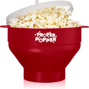 The Original Proper Popper Microwave Popcorn Popper, Silicone Popcorn Maker, Collapsible Bowl BPA Free & Dishwasher Safe - (Turquoise)