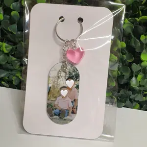 Custom Double Sided Photo Keychain with Charms and Personalized Photos for Unique Gift