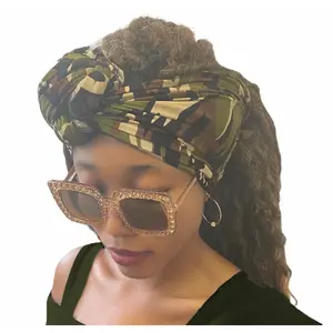Head Wrap Scarf Turban - army fatigue camouflage