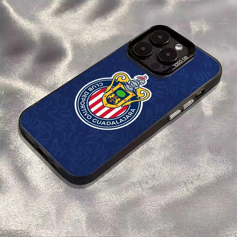Chivas CD Guadalajara Pattern For iPhone 17/16/15/14/13/12/11 Xs Pro Max Plus & Samsung Galaxy S25/S24/S23/S22 Ultra Plus A16/A15/A14, TPU Soft Case, Full Camera Protection, Four-Corner Shockproof & Anti-Drop