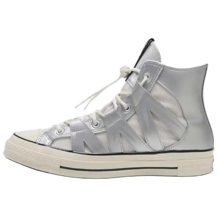 Converse Chuck 70 High-Top Trainer Sneakers - Silver, House White Official Maison Mihara Casual Footwear for Men, Women with Comfortable Thin Sole, Slip-Resistant Design